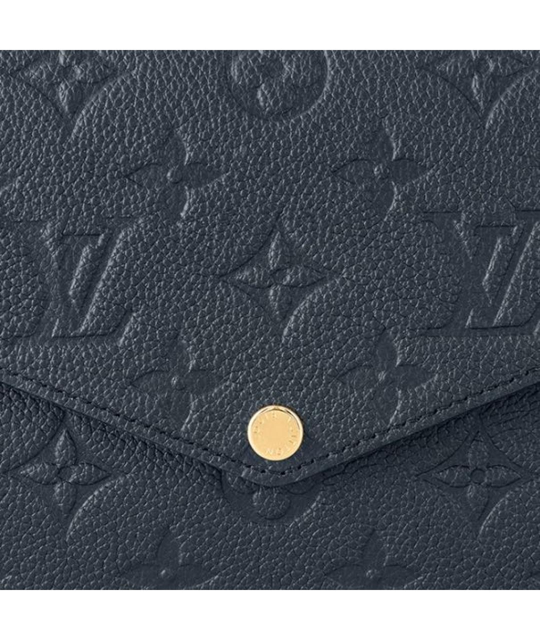 LOUIS VUITTON Темно-синяя кожаная сумка через плечо, фото 5