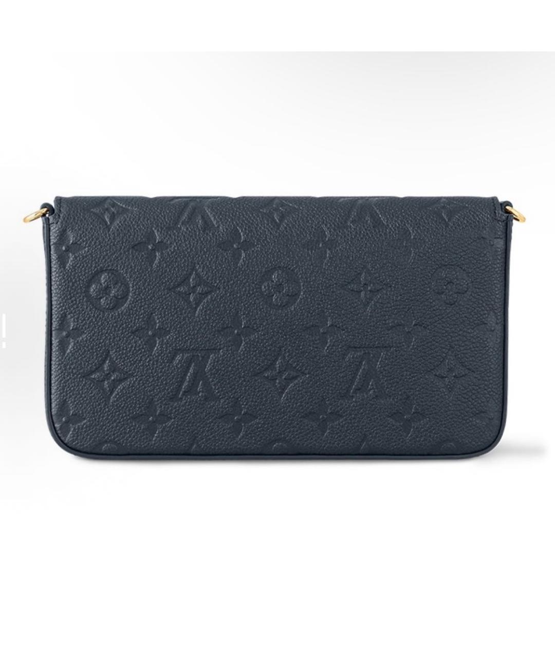 LOUIS VUITTON Темно-синяя кожаная сумка через плечо, фото 3