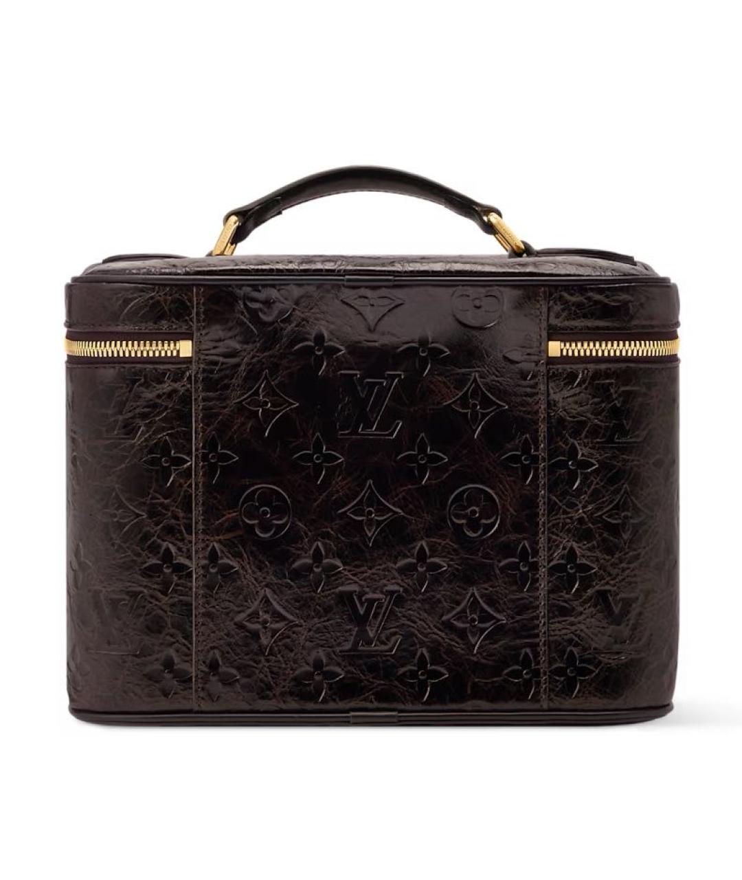 LOUIS VUITTON Коричневая кожаная сумка с короткими ручками, фото 4