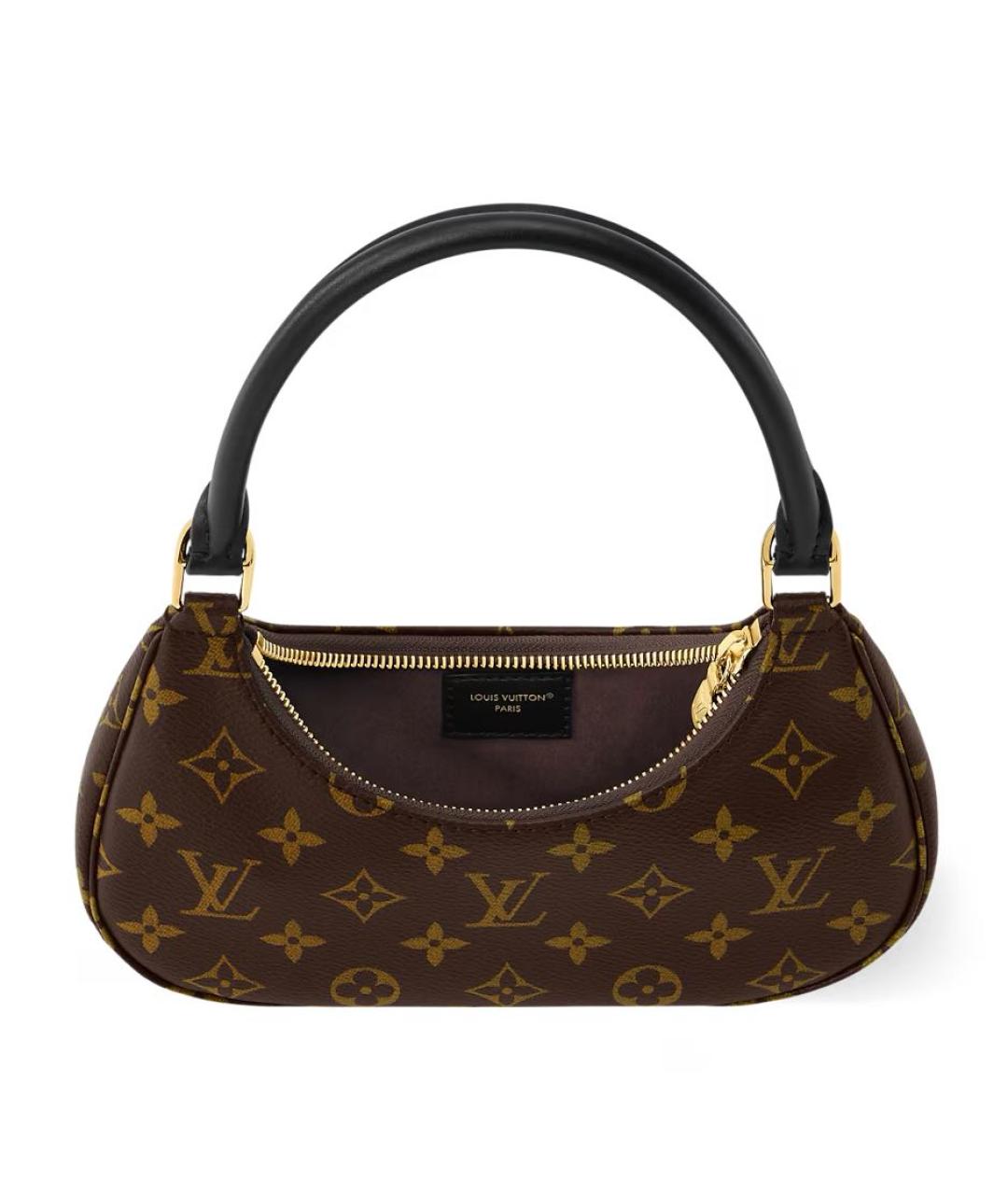 LOUIS VUITTON Коричневая кожаная сумка через плечо, фото 5