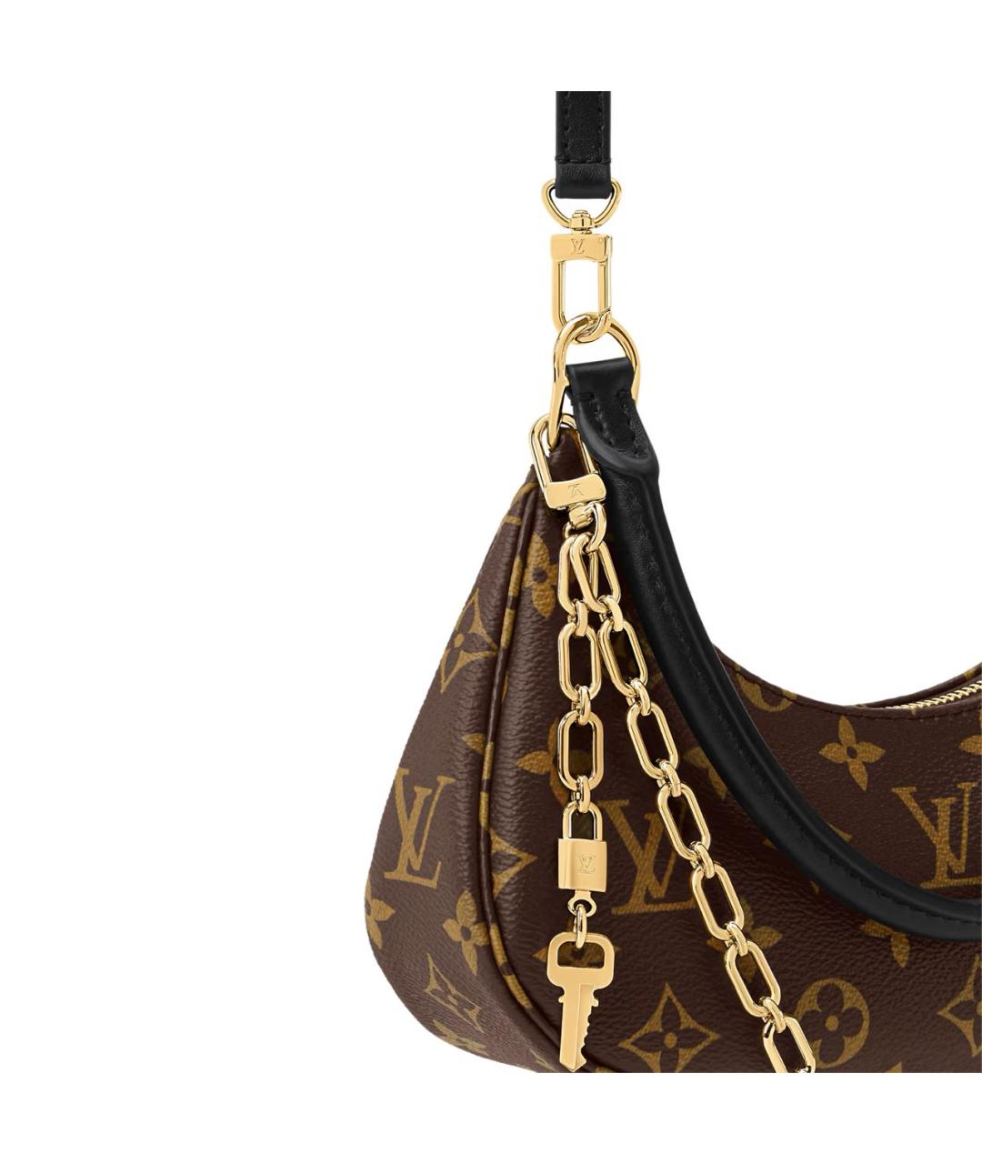 LOUIS VUITTON Коричневая кожаная сумка через плечо, фото 6