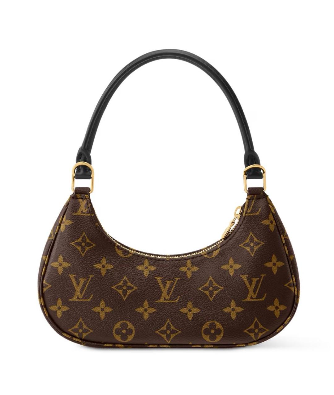 LOUIS VUITTON Коричневая кожаная сумка через плечо, фото 4