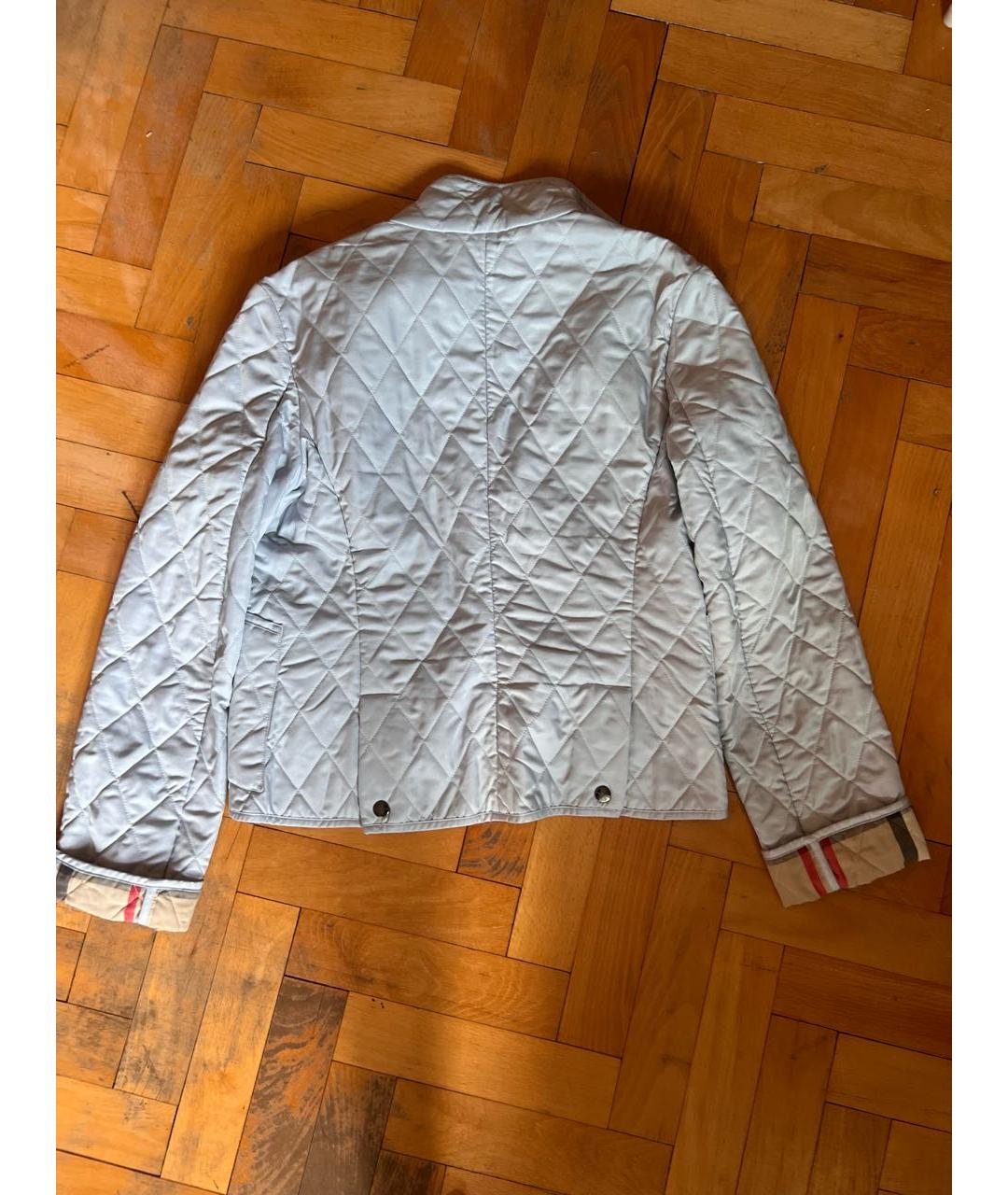 BURBERRY Голубая атласная куртка, фото 2