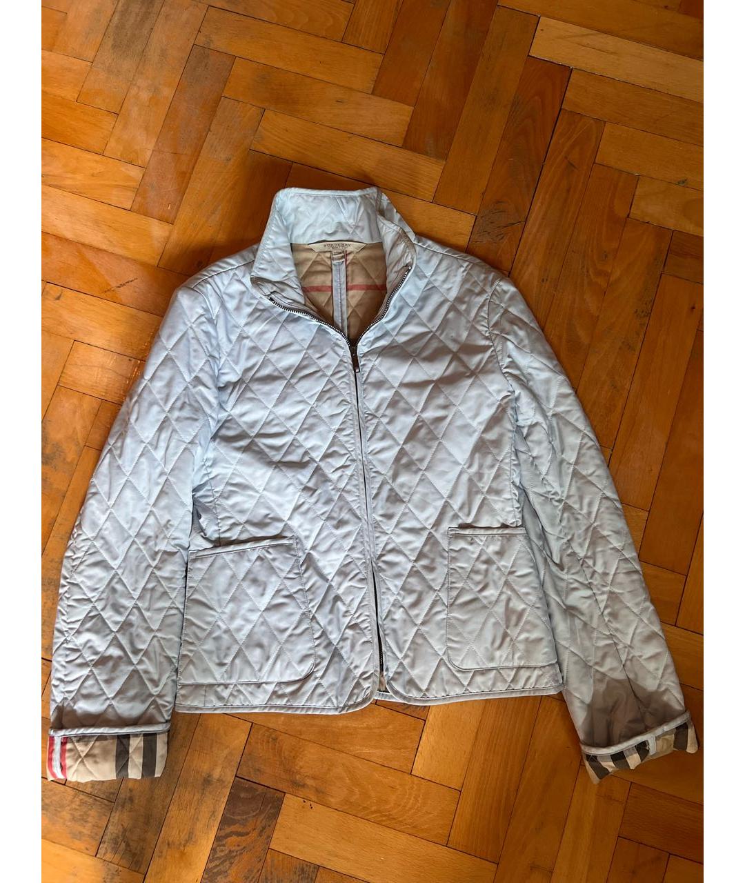 BURBERRY Голубая атласная куртка, фото 9