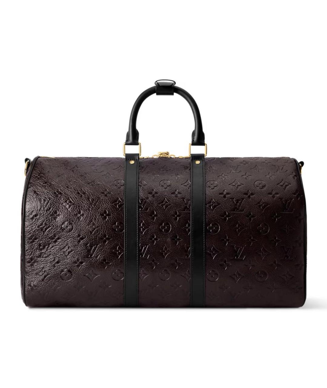 LOUIS VUITTON Коричневая кожаная дорожная/спортивная сумка, фото 4