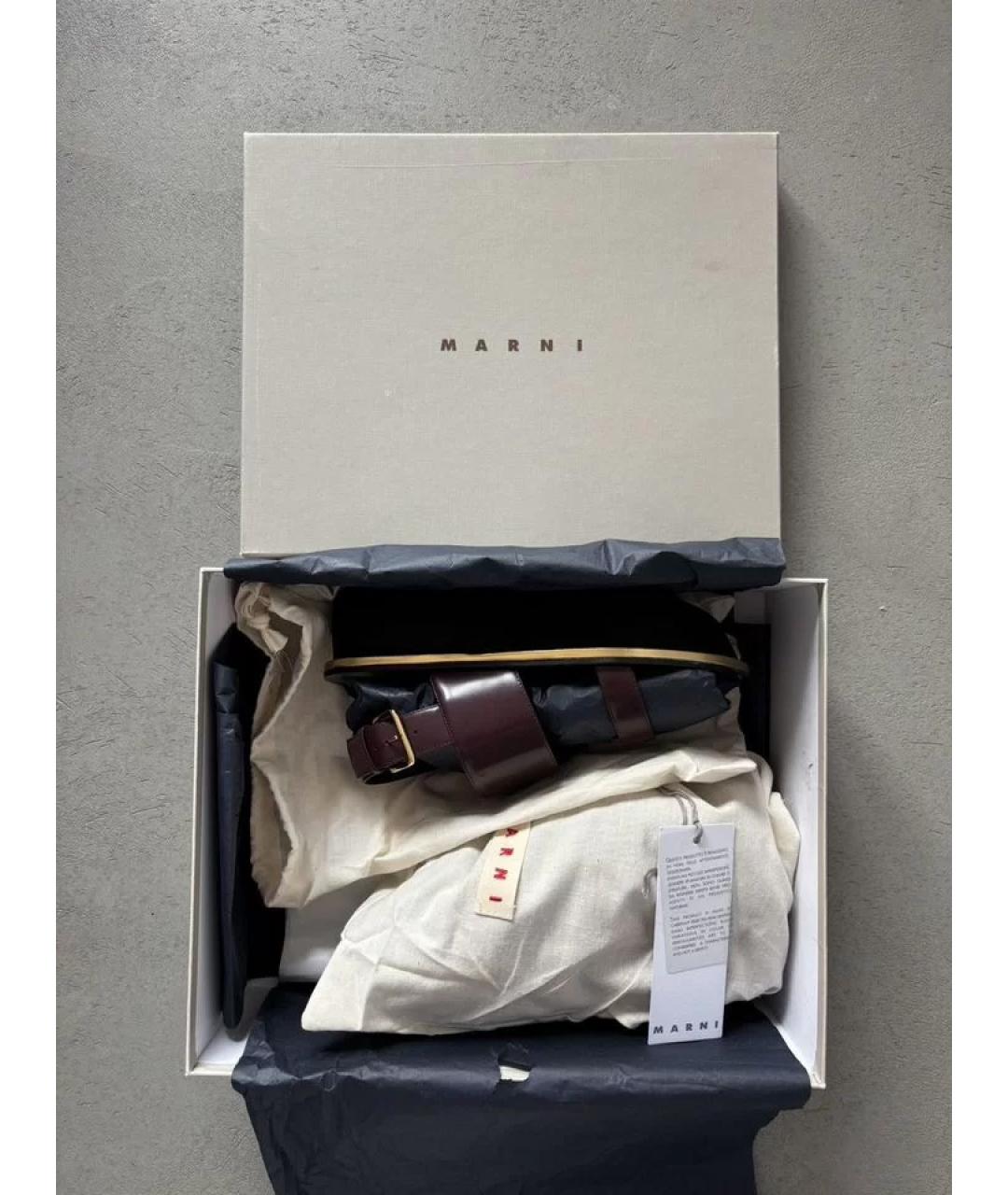 MARNI Фиолетовые кожаные сандалии, фото 4