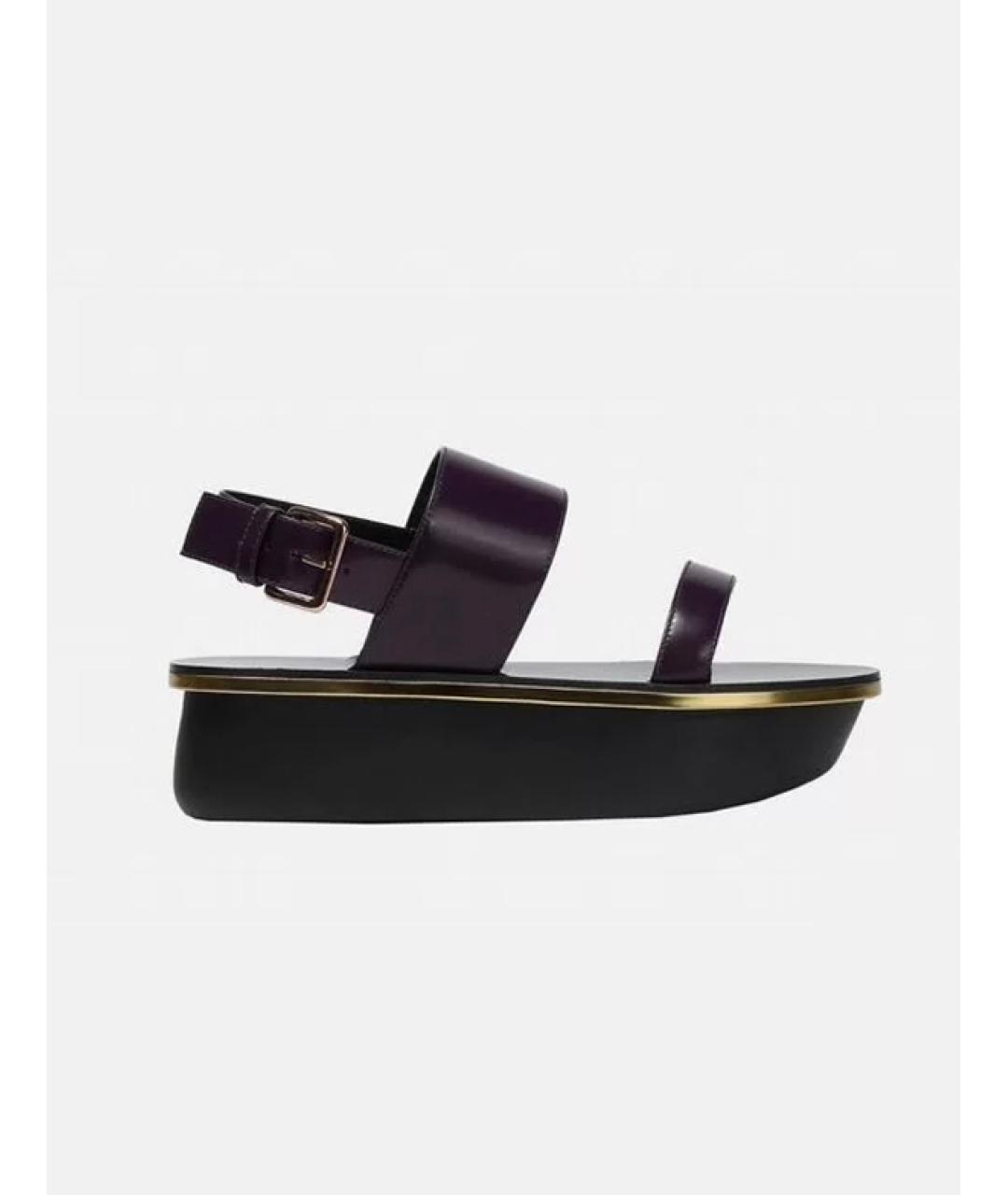 MARNI Фиолетовые кожаные сандалии, фото 8