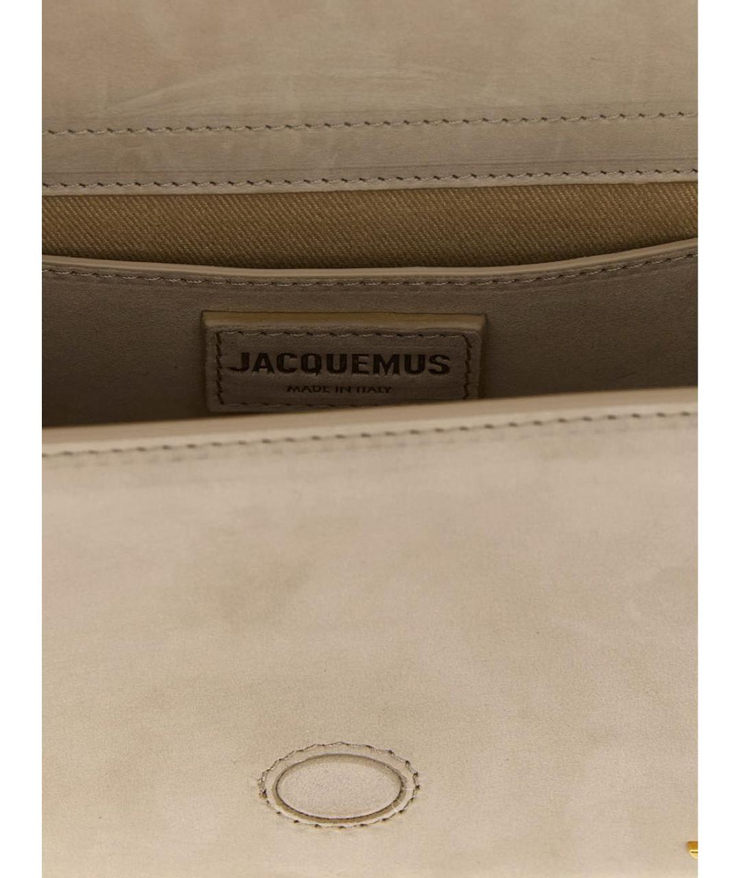 JACQUEMUS Бежевая замшевая сумка через плечо, фото 4