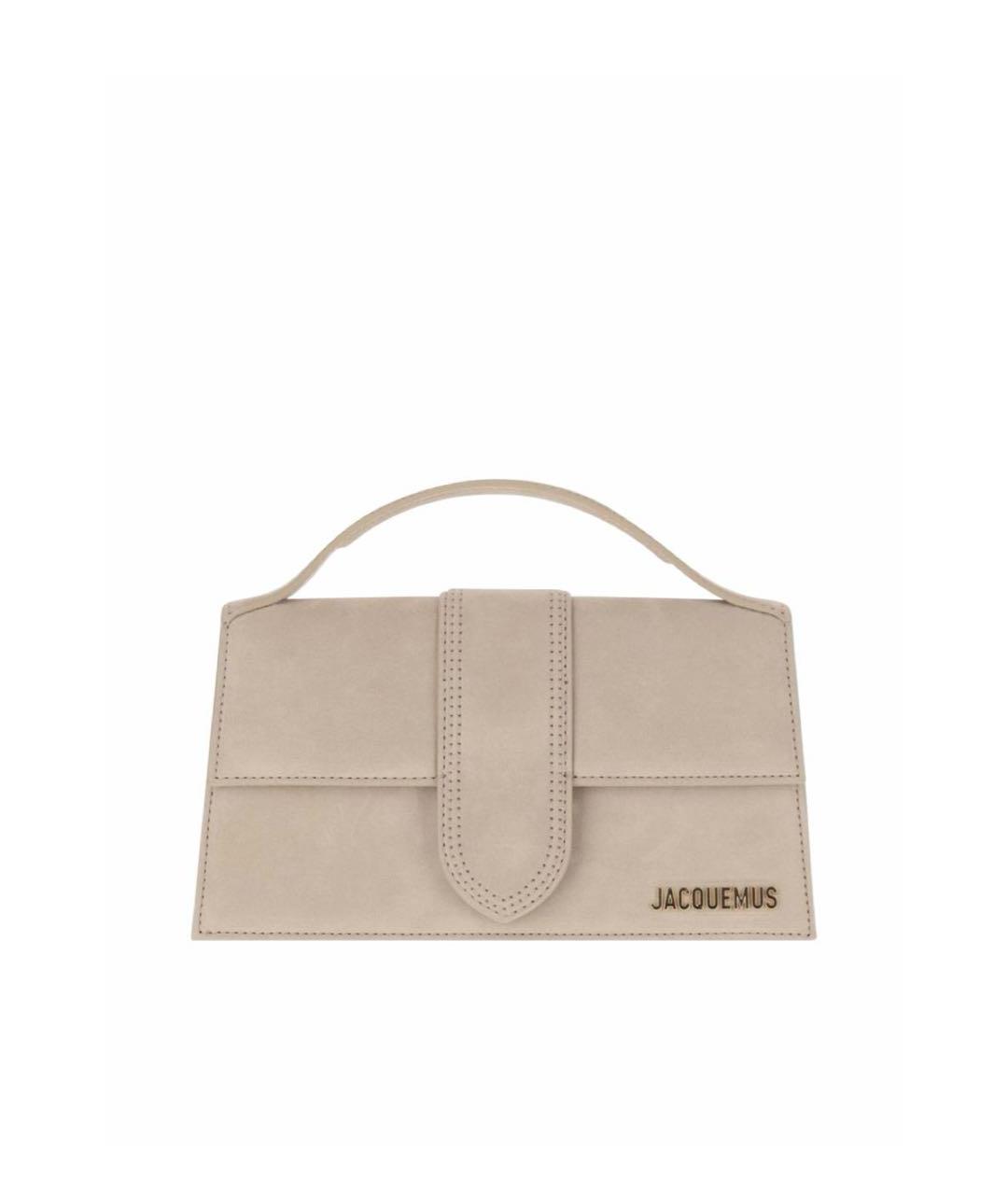 JACQUEMUS Бежевая замшевая сумка через плечо, фото 1