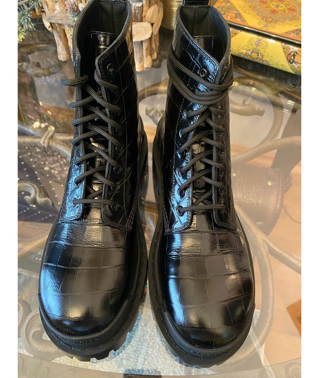 BALENCIAGA Черные кожаные ботинки, фото 3