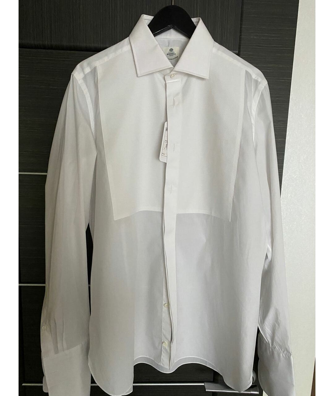 LUIGI BORRELLI Белая хлопковая классическая рубашка, фото 6