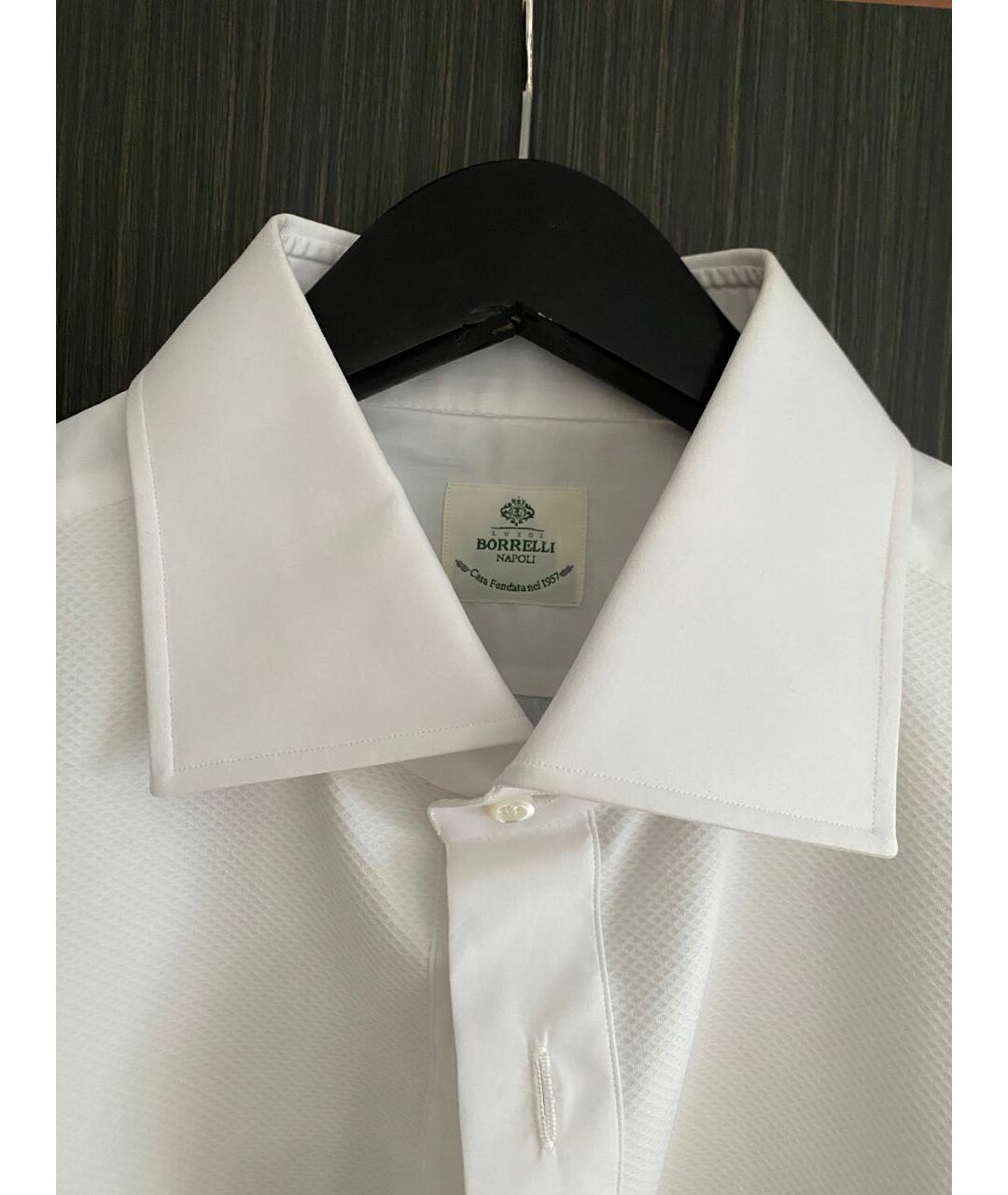 LUIGI BORRELLI Белая хлопковая классическая рубашка, фото 3