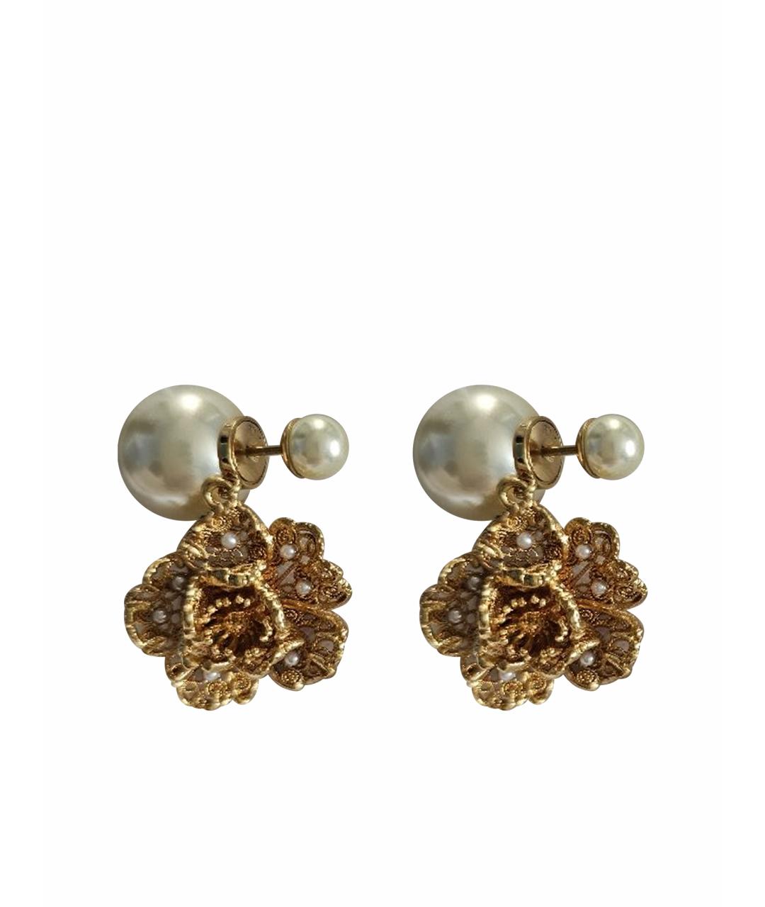CHRISTIAN DIOR Золотые латунные серьги, фото 1