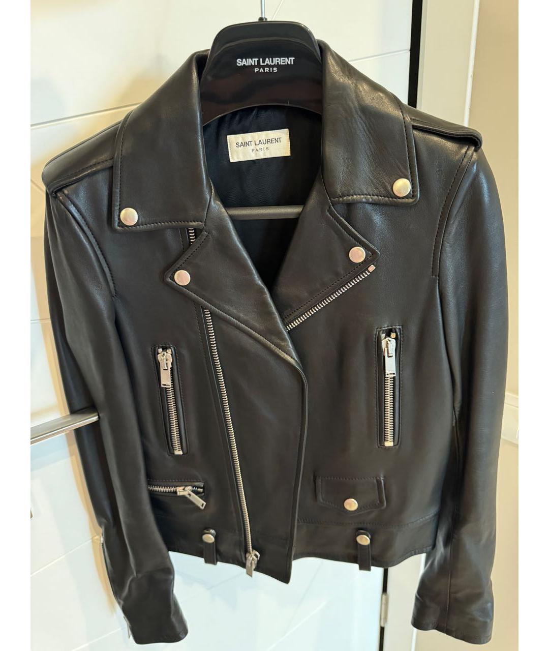 SAINT LAURENT Черная кожаная куртка, фото 6