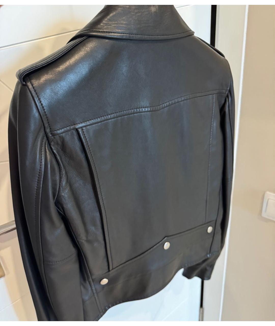 SAINT LAURENT Черная кожаная куртка, фото 4