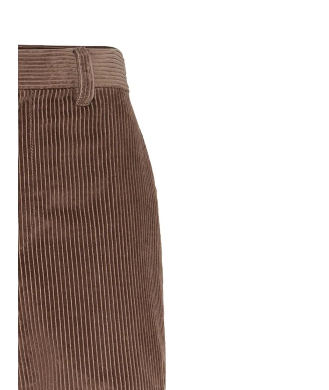 BRUNELLO CUCINELLI Коричневые хлопковые прямые джинсы, фото 6