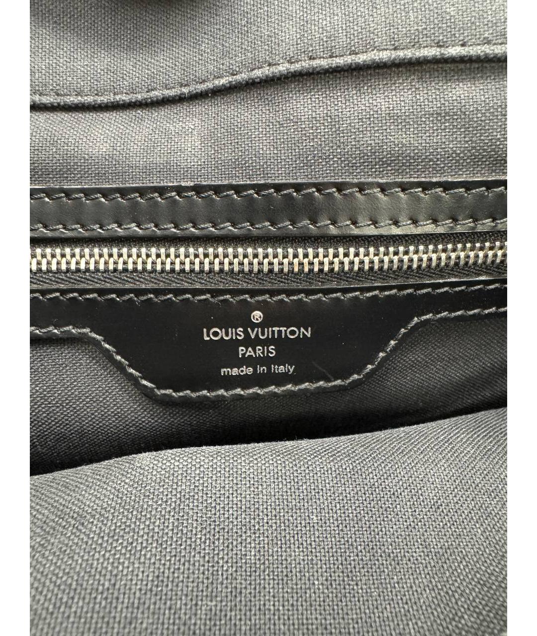 LOUIS VUITTON Черная кожаная сумка на плечо, фото 9