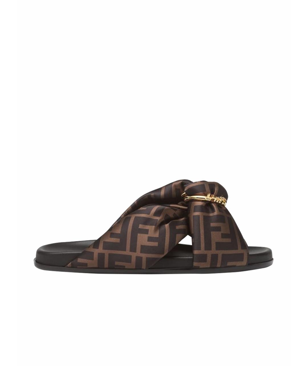 FENDI Коричневые сандалии, фото 7