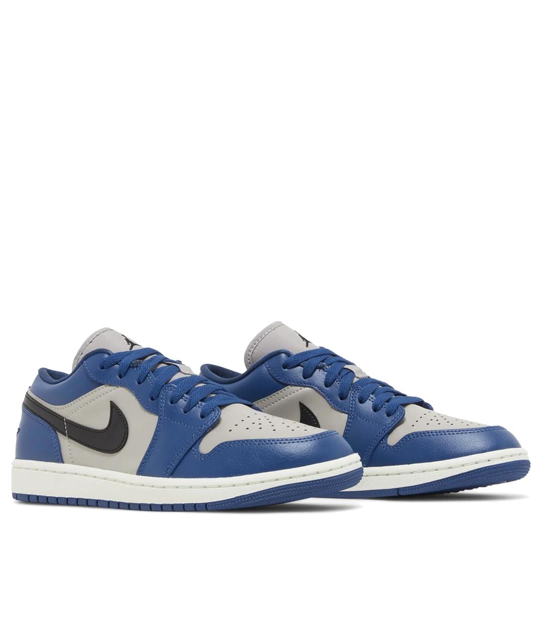 JORDAN Синие кожаные низкие кроссовки / кеды, фото 2