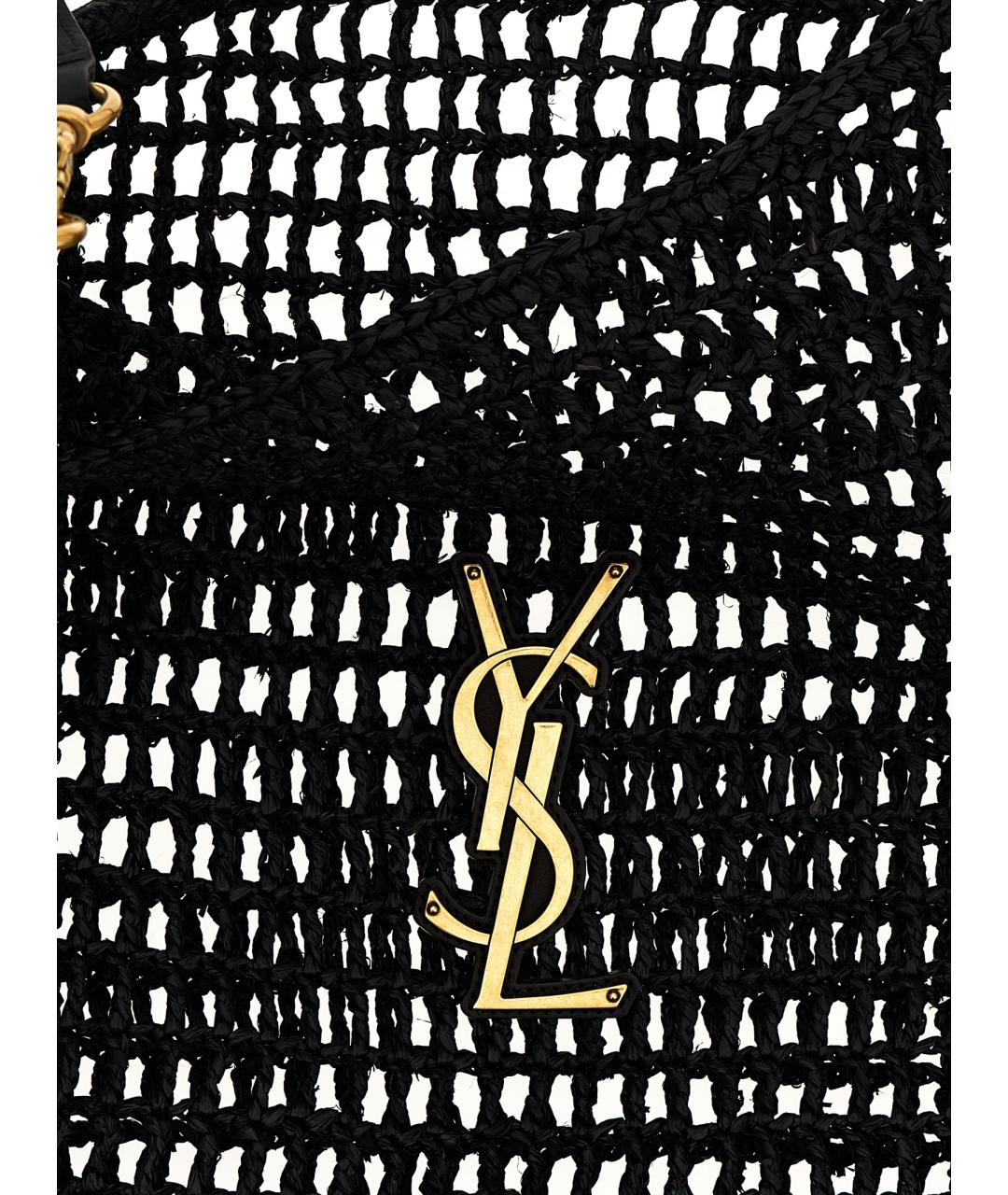 SAINT LAURENT Черная пелетеная сумка на плечо, фото 4