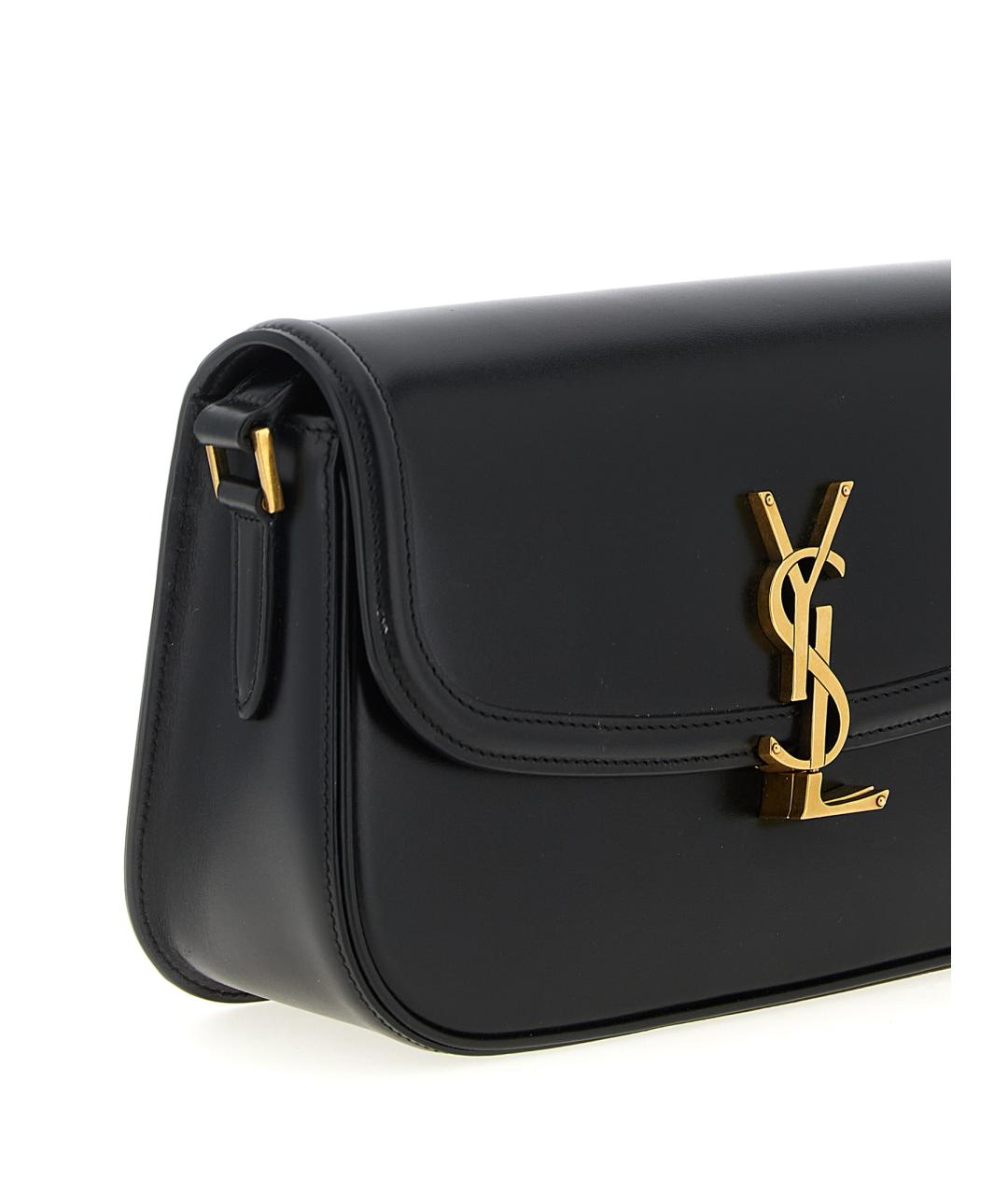 SAINT LAURENT Черная кожаная сумка через плечо, фото 3