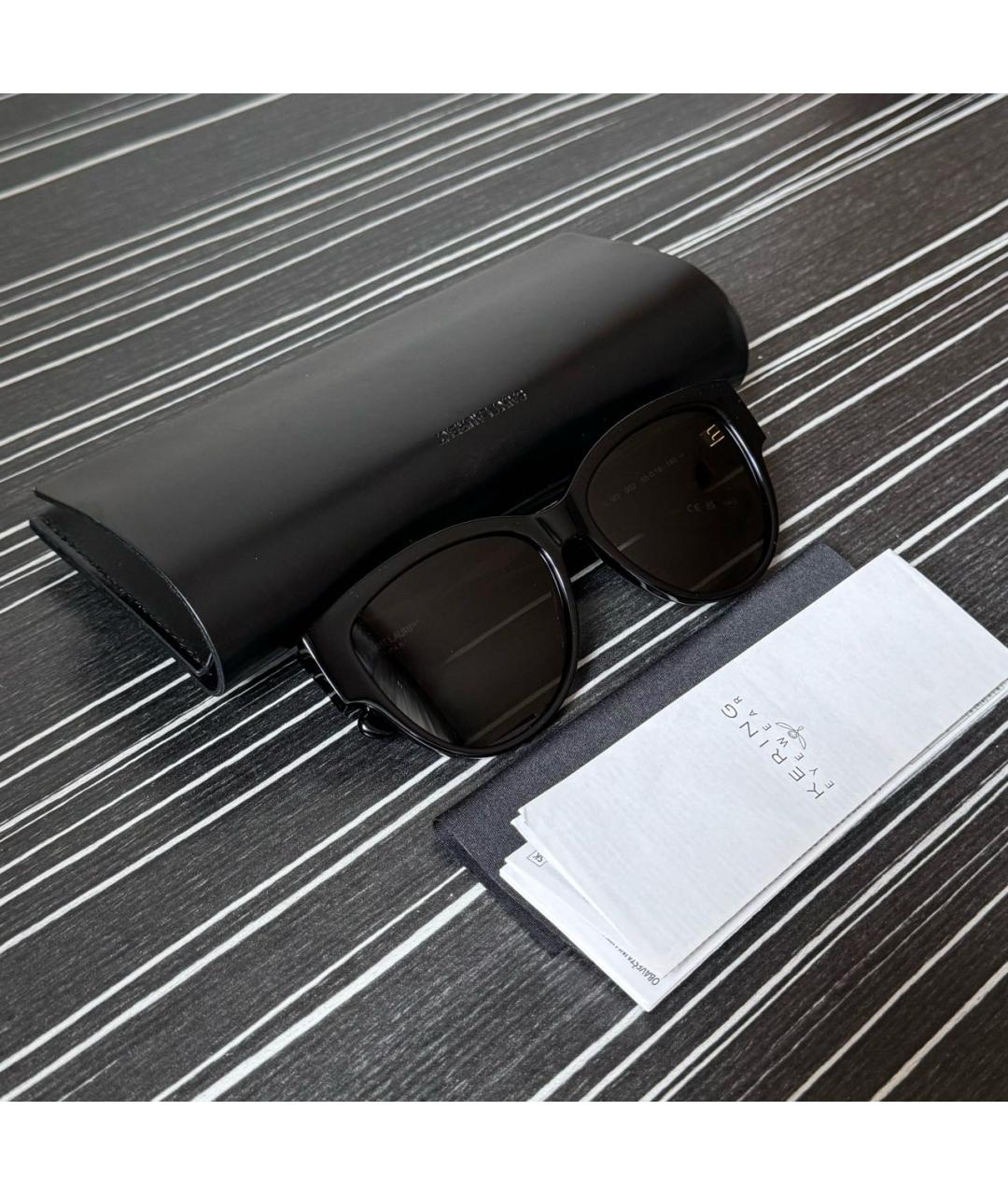 SAINT LAURENT Черные пластиковые солнцезащитные очки, фото 6
