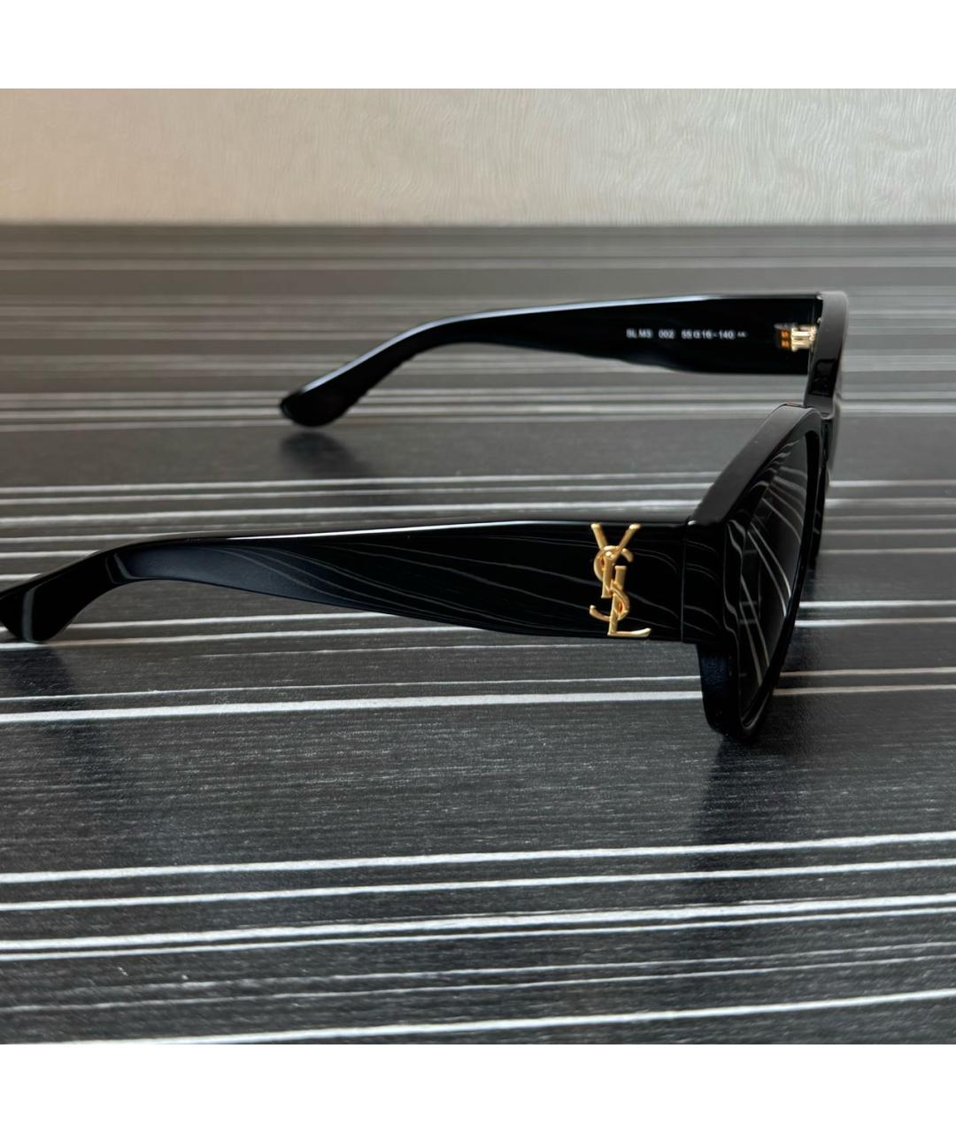 SAINT LAURENT Черные пластиковые солнцезащитные очки, фото 2