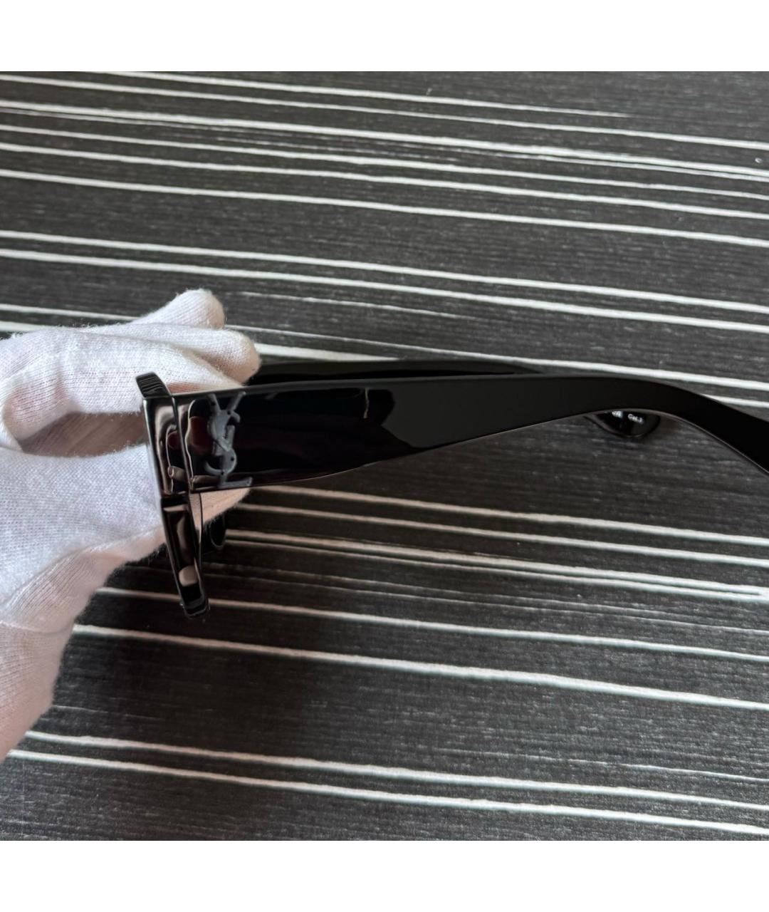 SAINT LAURENT Черные пластиковые солнцезащитные очки, фото 3