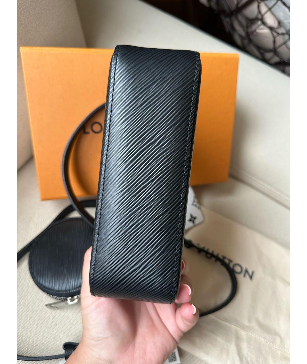 LOUIS VUITTON Черная кожаная сумка через плечо, фото 8