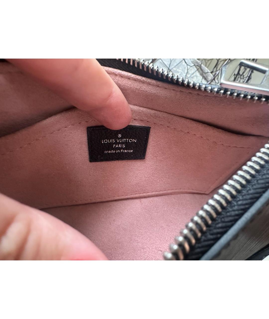 LOUIS VUITTON Черная кожаная сумка через плечо, фото 7