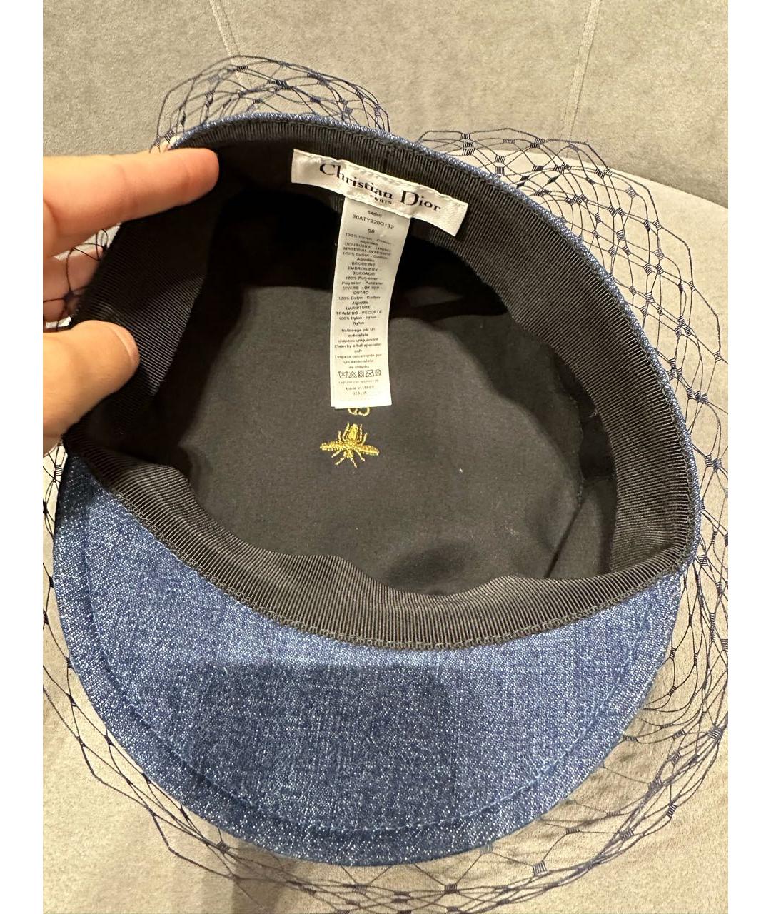 CHRISTIAN DIOR Синяя хлопковая кепка, фото 4