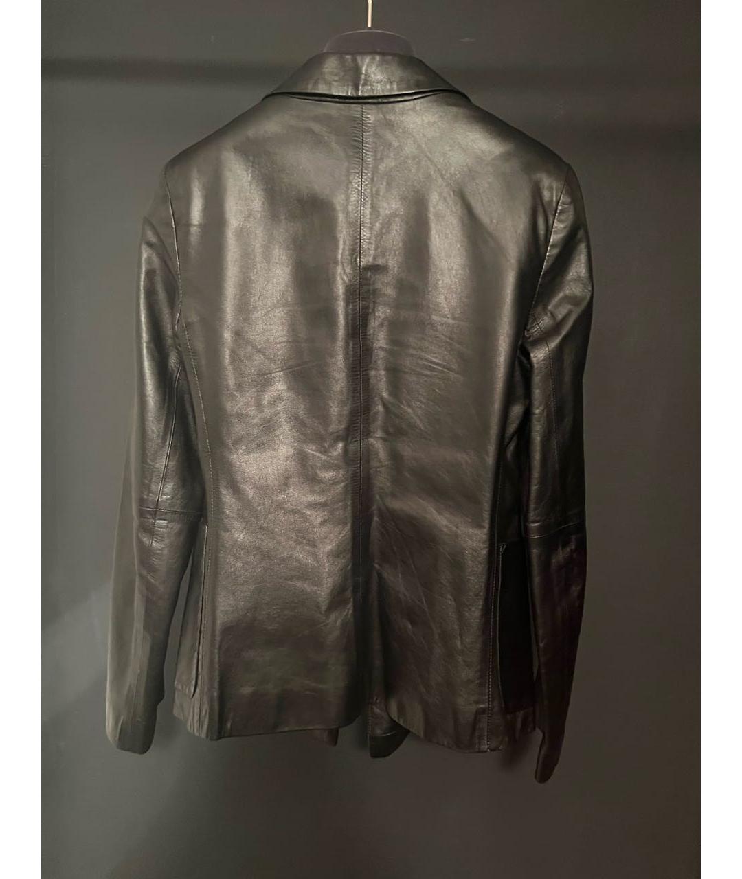 GIORGIO ARMANI Черная кожаная куртка, фото 2
