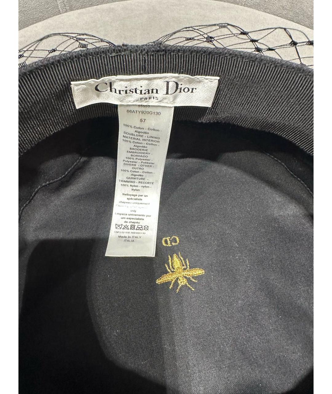 CHRISTIAN DIOR Черная хлопковая кепка, фото 4