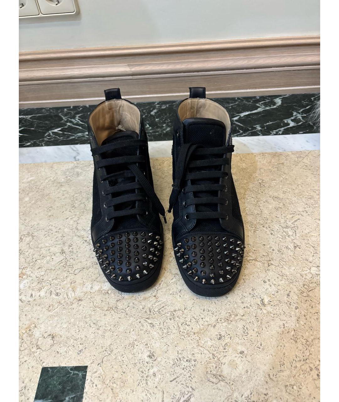 CHRISTIAN LOUBOUTIN Черные высокие кроссовки / кеды, фото 2