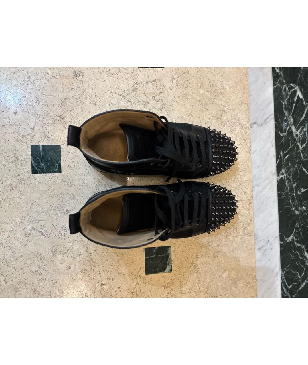 CHRISTIAN LOUBOUTIN Черные высокие кроссовки / кеды, фото 3