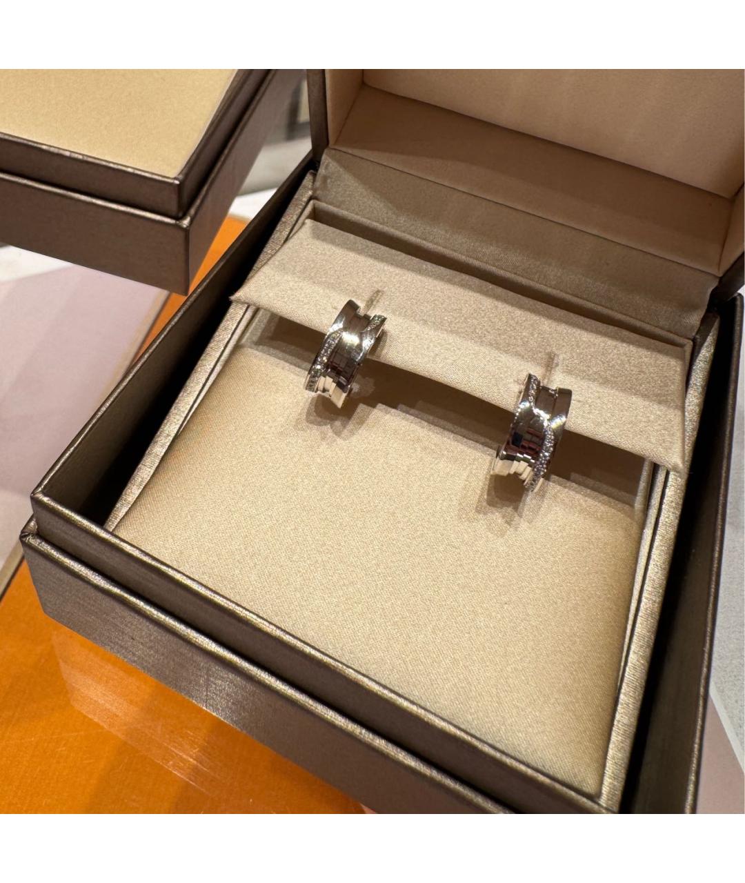 BVLGARI Серебряные серьги из белого золота, фото 2