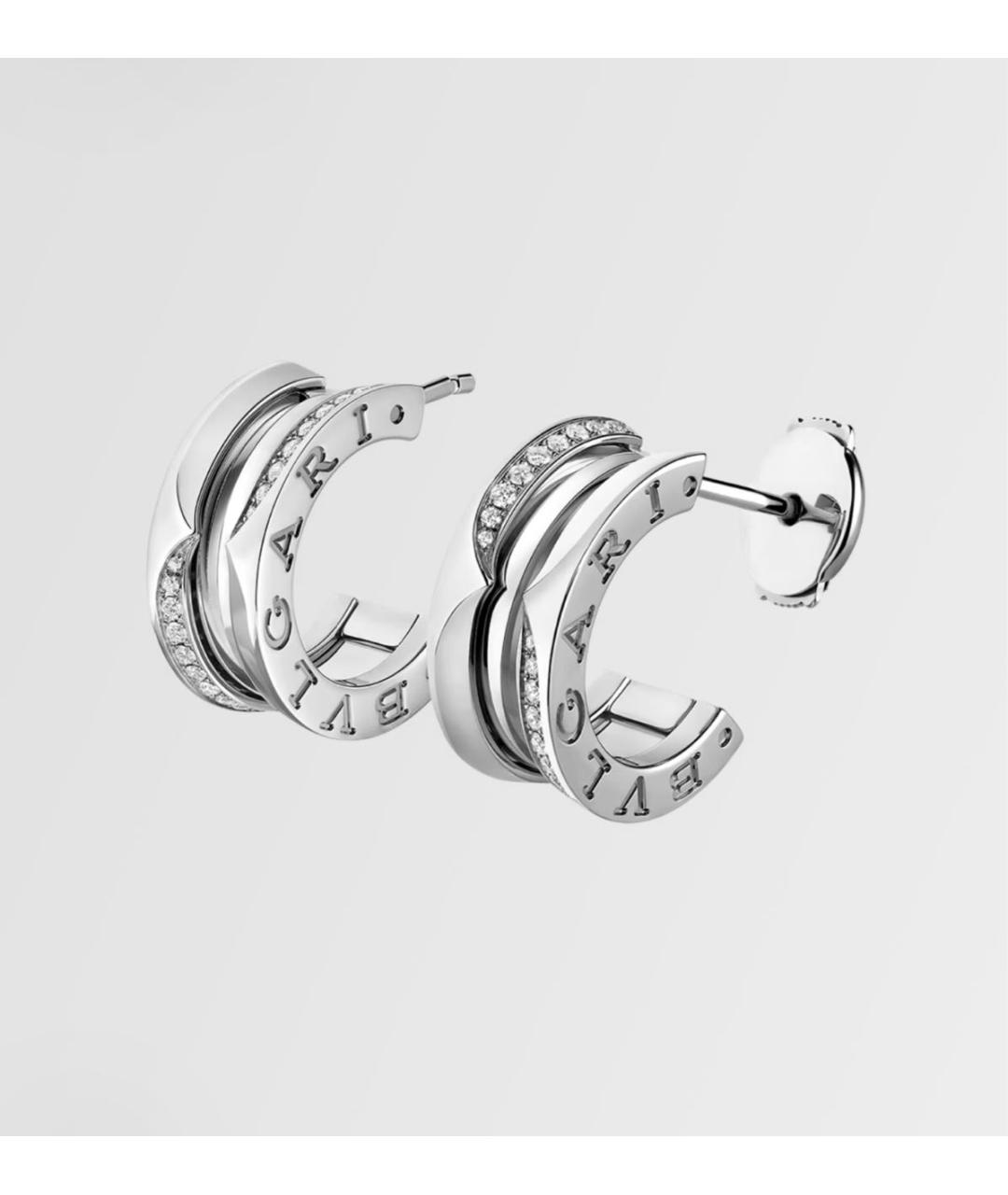 BVLGARI Серебряные серьги из белого золота, фото 5