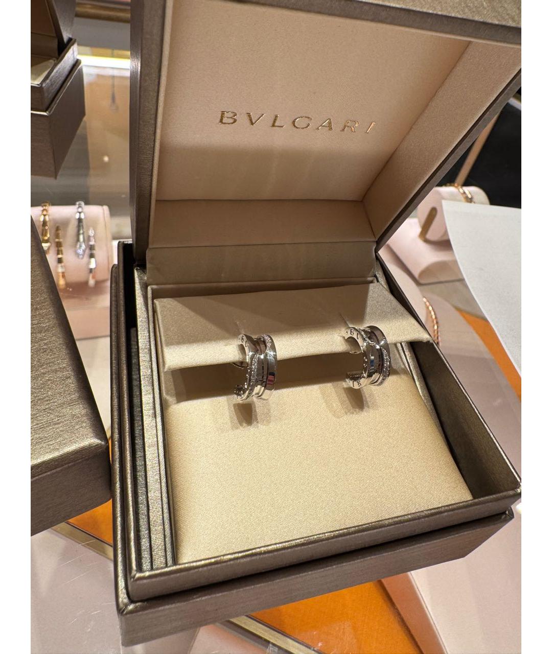BVLGARI Серебряные серьги из белого золота, фото 3