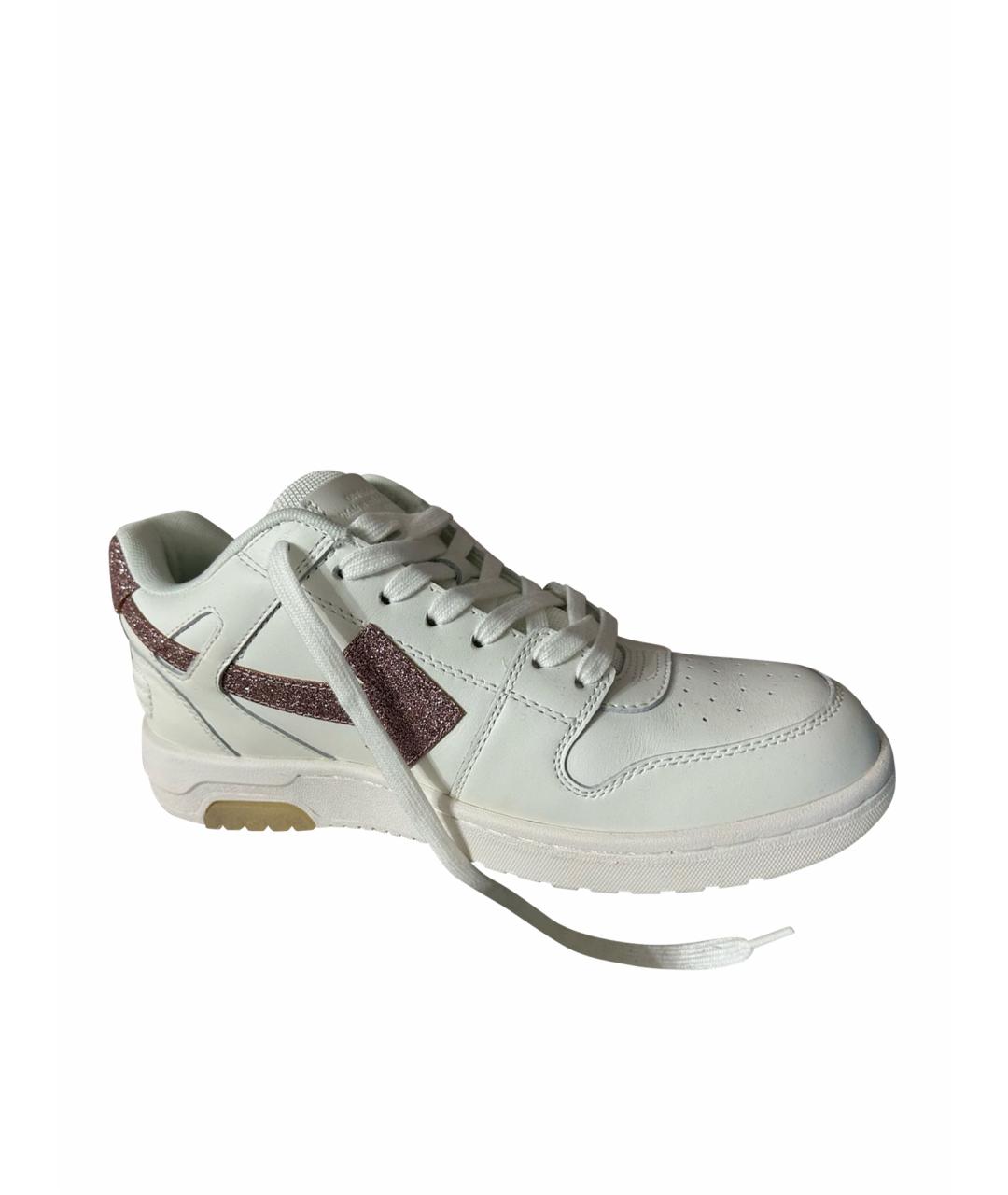 OFF-WHITE Белые кожаные кроссовки, фото 1