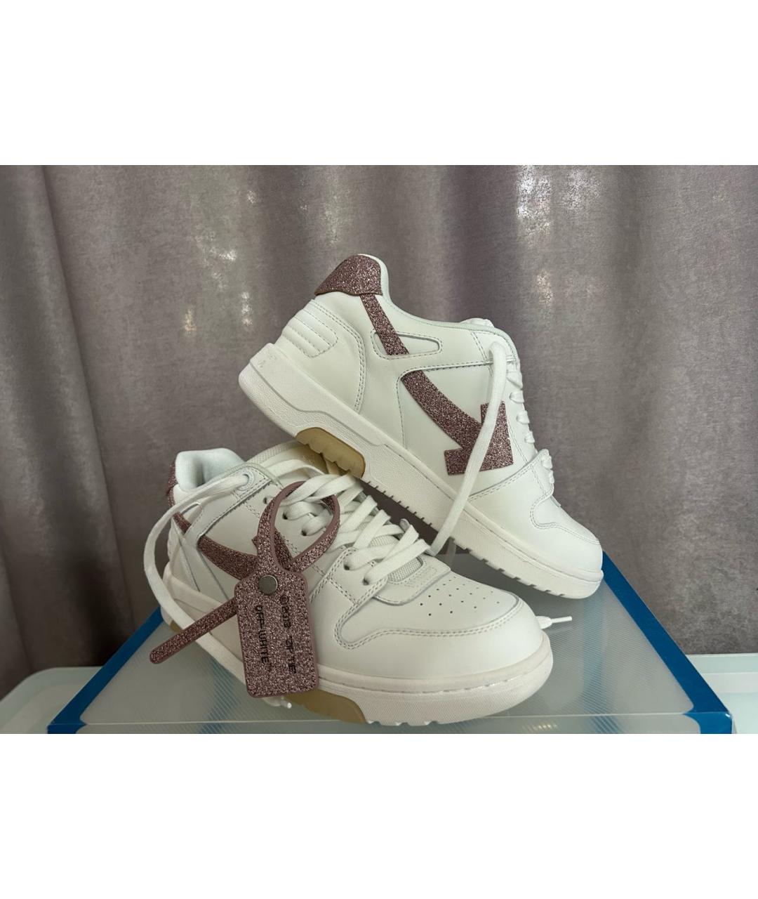 OFF-WHITE Белые кожаные кроссовки, фото 4