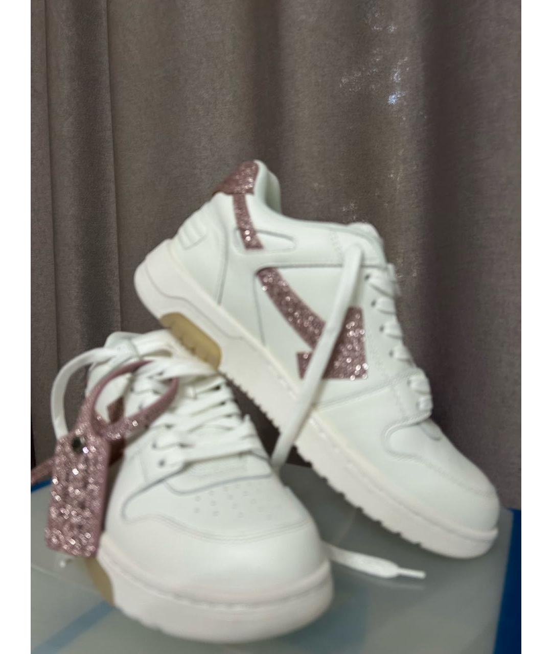 OFF-WHITE Белые кожаные кроссовки, фото 5