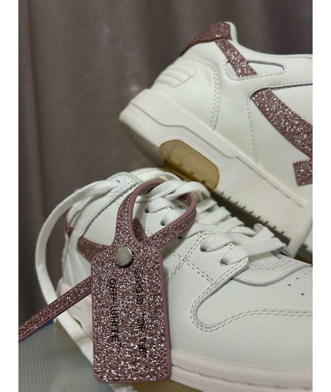 OFF-WHITE Белые кожаные кроссовки, фото 3