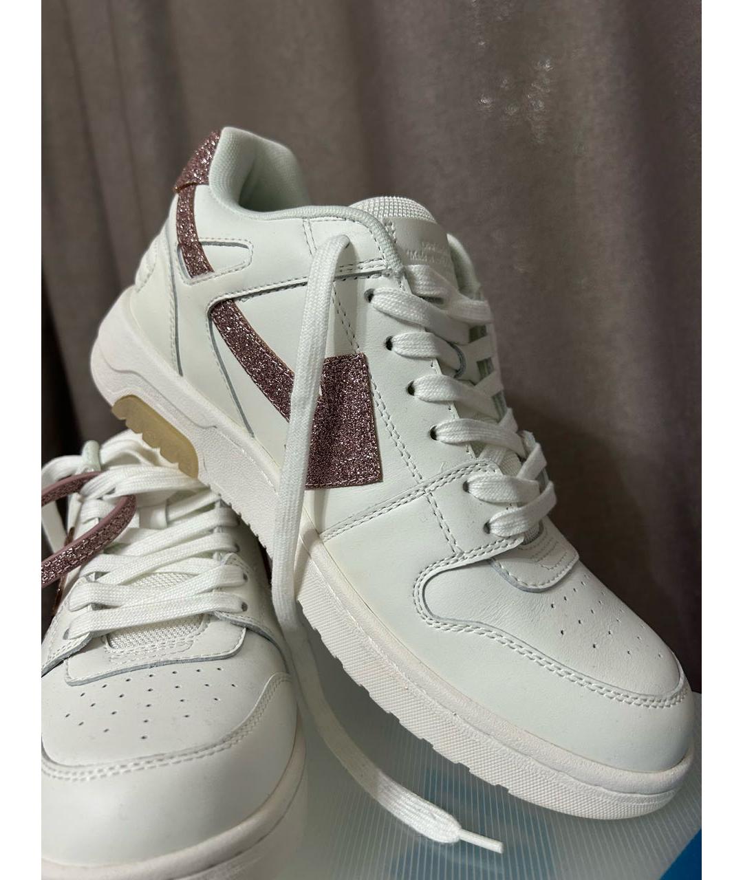 OFF-WHITE Белые кожаные кроссовки, фото 2