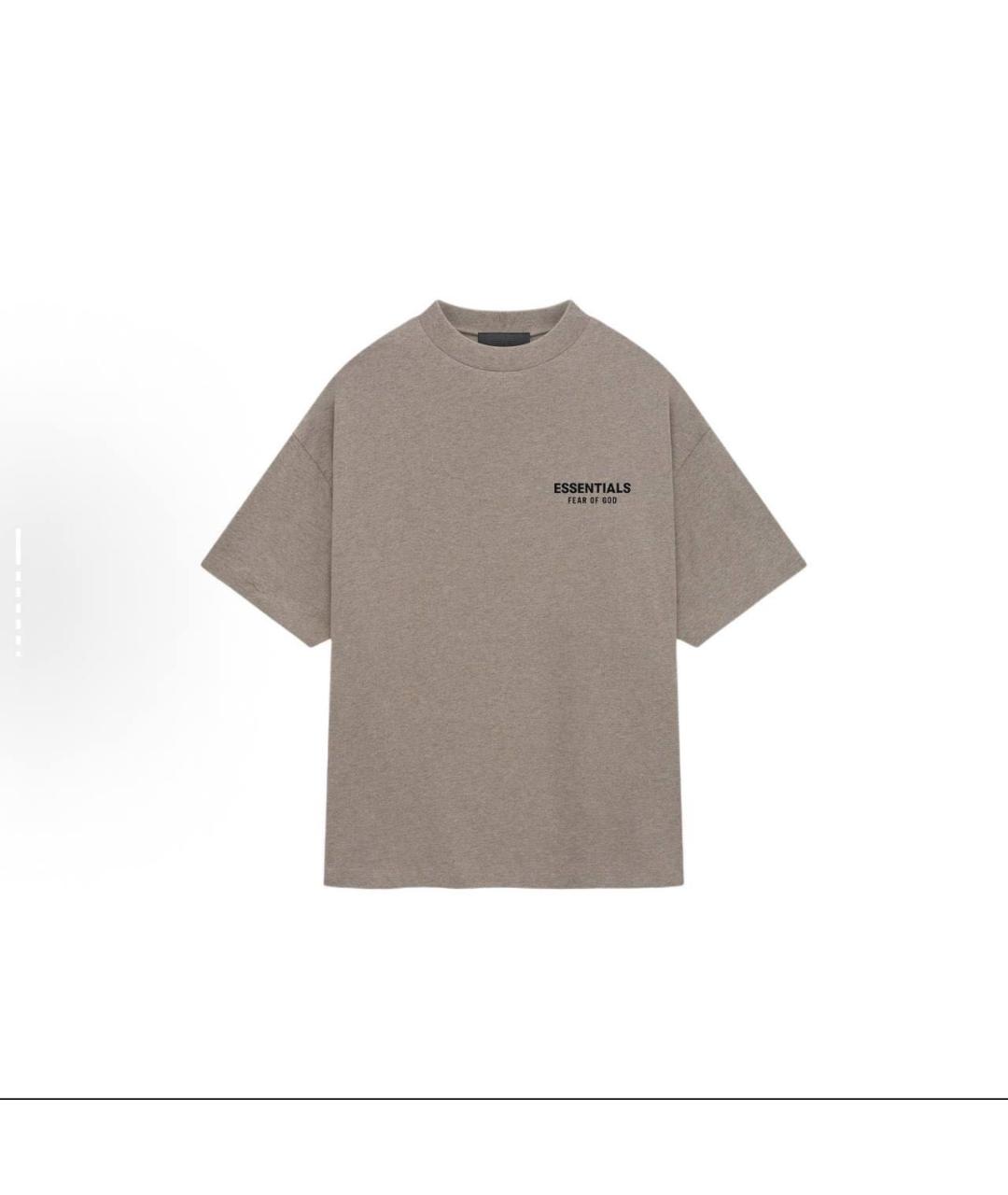 FEAR OF GOD ESSENTIALS Антрацитовая хлопковая футболка, фото 4
