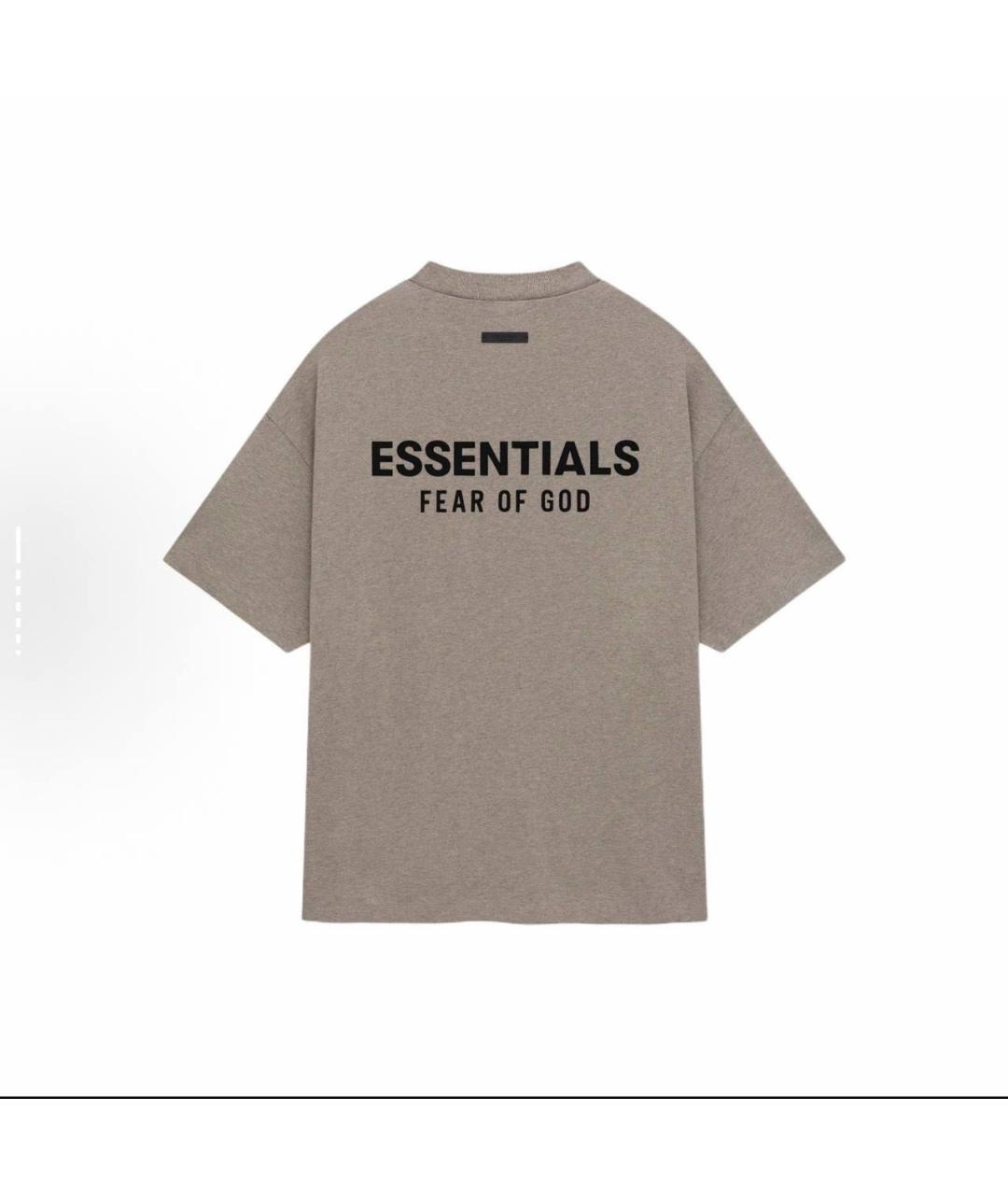 FEAR OF GOD ESSENTIALS Антрацитовая хлопковая футболка, фото 2