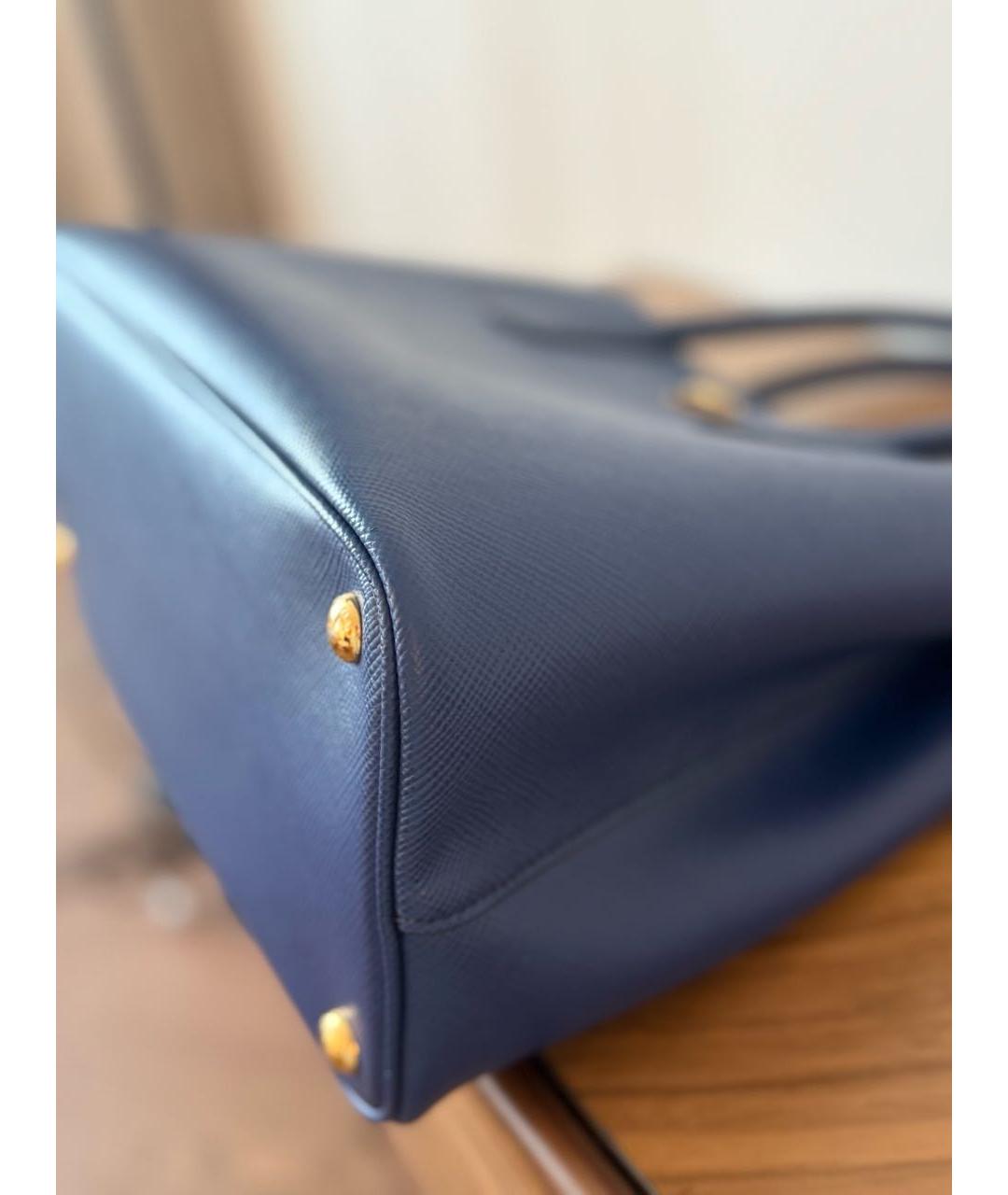 PRADA Синяя кожаная сумка с короткими ручками, фото 5