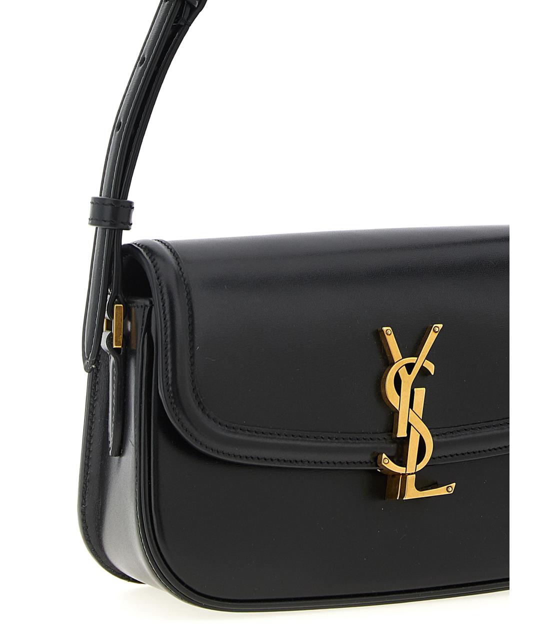 SAINT LAURENT Черная кожаная сумка через плечо, фото 3