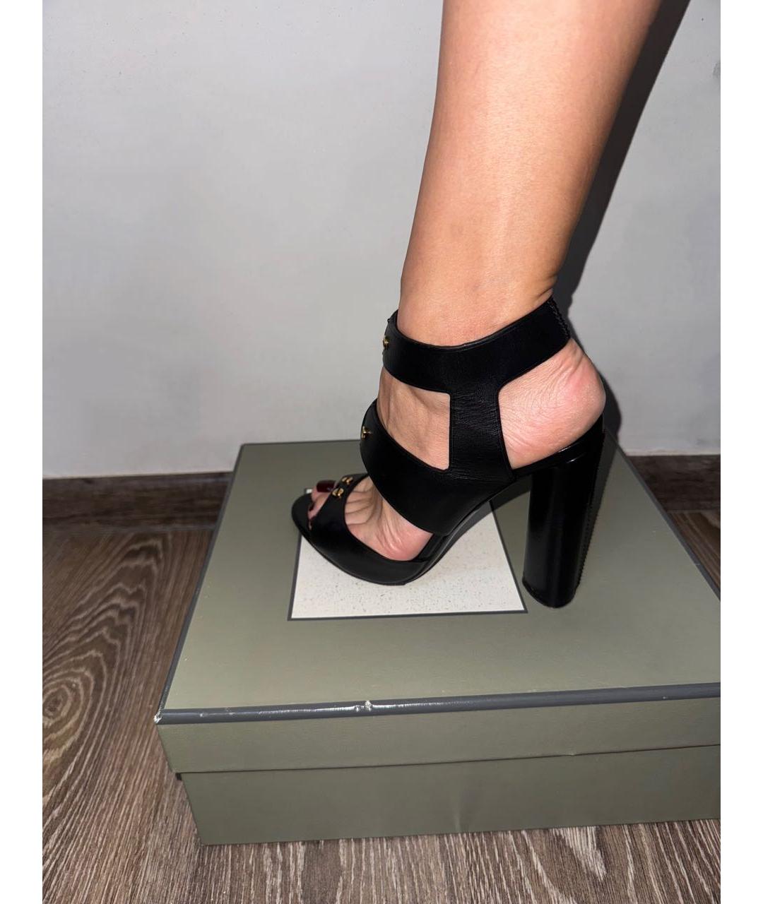 TOM FORD Черные кожаные босоножки, фото 6