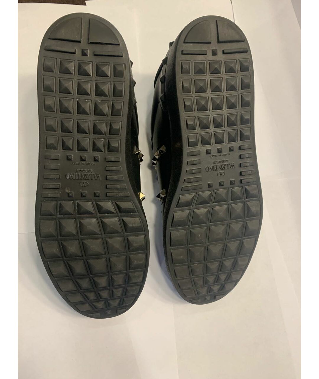 VALENTINO GARAVANI Черные кожаные низкие кроссовки / кеды, фото 6