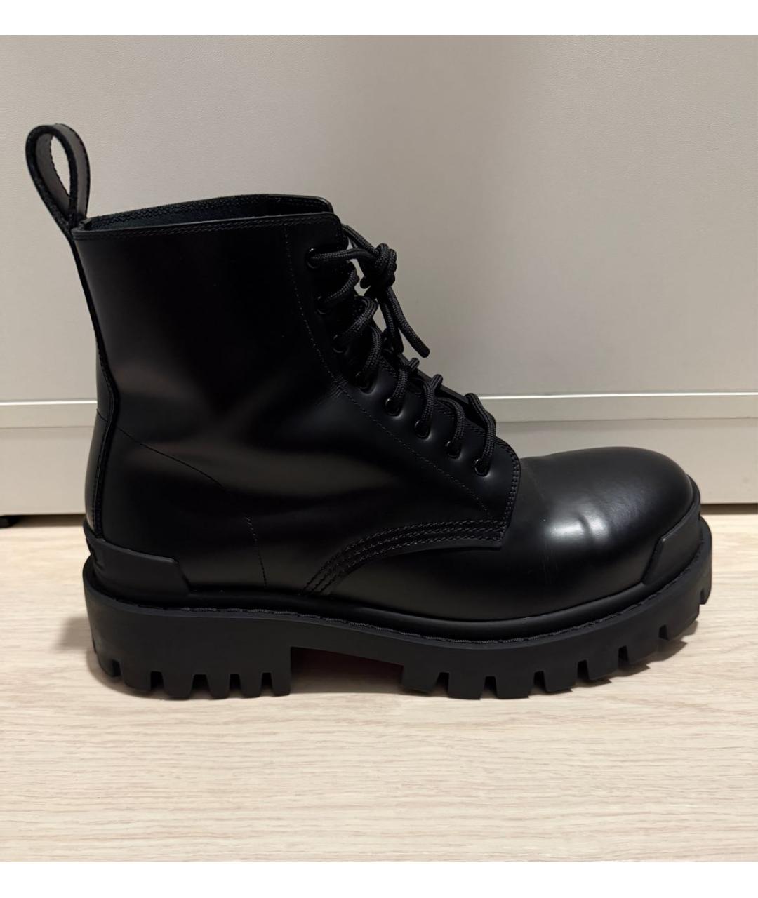 BALENCIAGA Черные кожаные высокие ботинки, фото 9